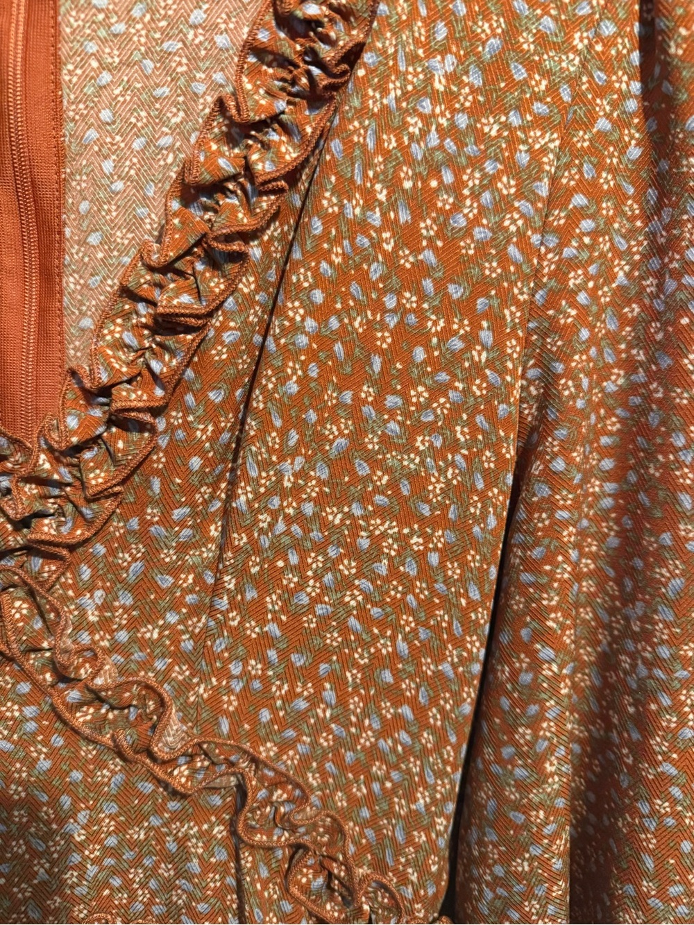 LULU Admire You Orange Floral Print Ruffled Long Sleeve Mini Dress - Picture 5 of 10